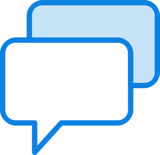 Icon showing a two communication clouds